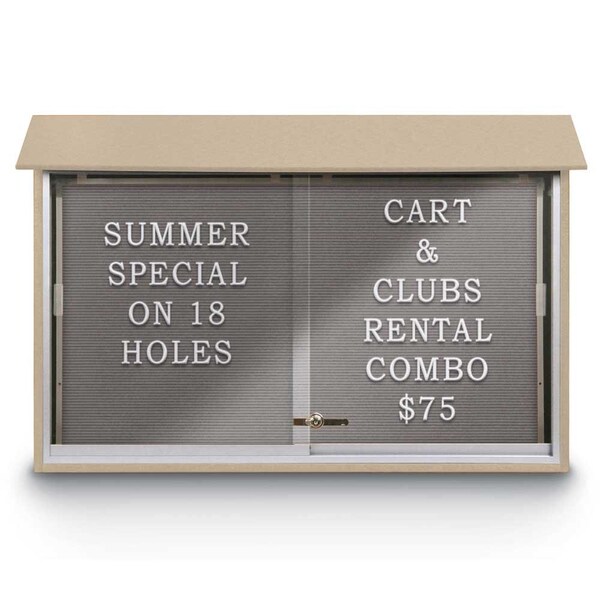 Outdoor Enclosed Combo Board, 72"x36", Bronze Frame/Wht Porc & Burgundy